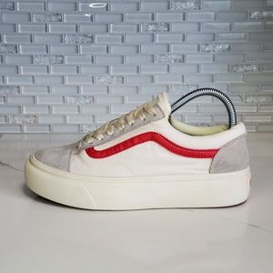 Vans Old Skool Style 36 Marshmallow Racing Red Sneakers
